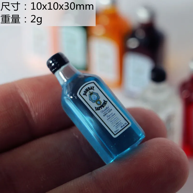1/12 Scale Mini Liqueur Wine Bottle Model Pretend Doll Drink Miniature Dollhouse Food for Barbies Blyth Doll House Kitchen Toy