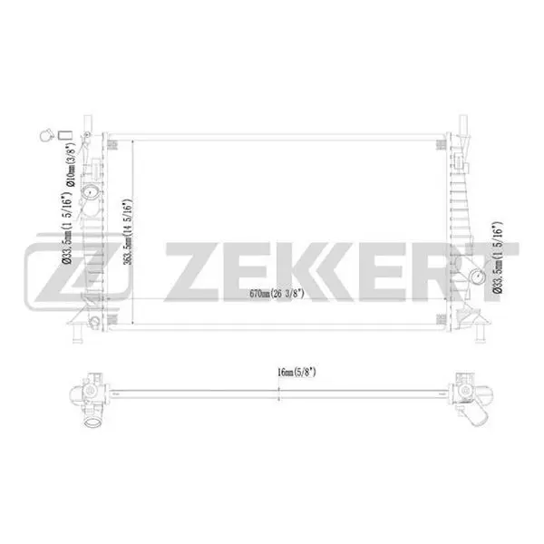 Радиатор охл. дв. Ford C-Max 07 Focus II 04- Mazda 3 03- Volv