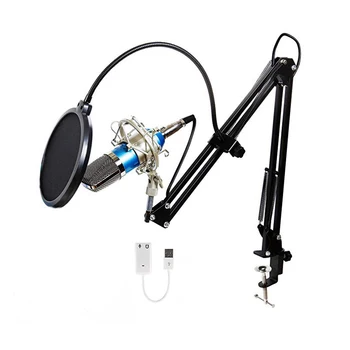 

1 Set Microphone Set Computer Network Karaoke Recording Live Microphone USB Sound Card