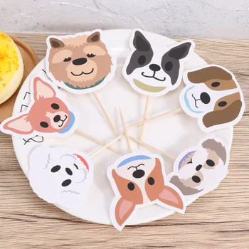 

32pcs Pet Dog Series Shape Cake Toppers Cake Decoration Cartoon Birthday Party Dessert Table Decoration