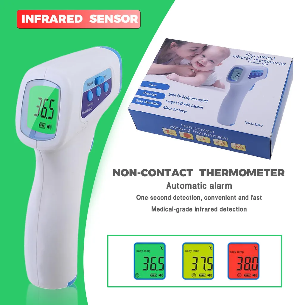

Touch-Free Forehead Thermometer Digital Body & Obeject Thermometer Measurement Non-contact forehead thermometer