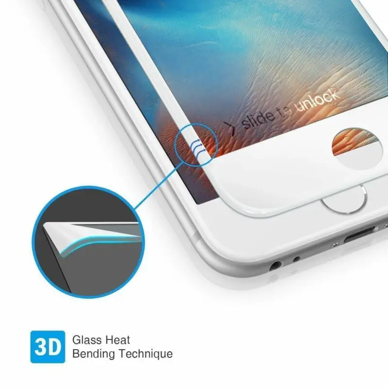 9H 3D полное покрытие закаленное стекло для iPhone 6 6S 7 Plus Защитная пленка для экрана