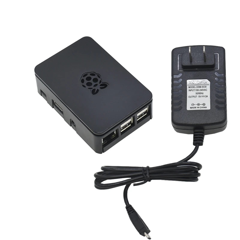 Для Raspberry Pi 3 Model B+(Plus)+ Abs чехол+ 5V 3A Мощность адаптер с поддержкой Wi-Fi и Bluetooth Декодер каналов кабельного телевидения штепсельная вилка стандарта США