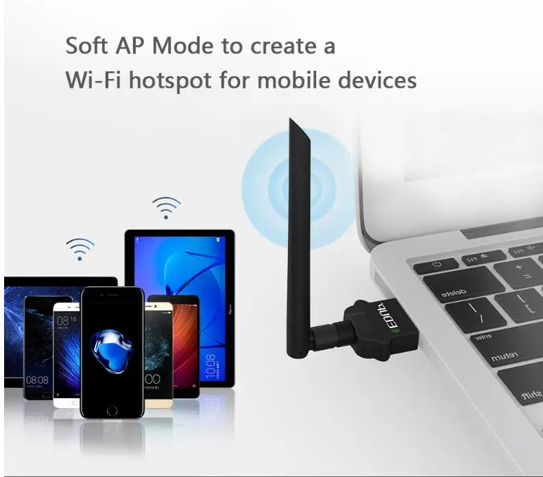 EDUP 1300 Мбит/с USB WiFi адаптер 5 ГГц USB Ethernet WiFi приемник AC WiFi ключ беспроводная сетевая карта 2dBi антенна для Windows/Mac