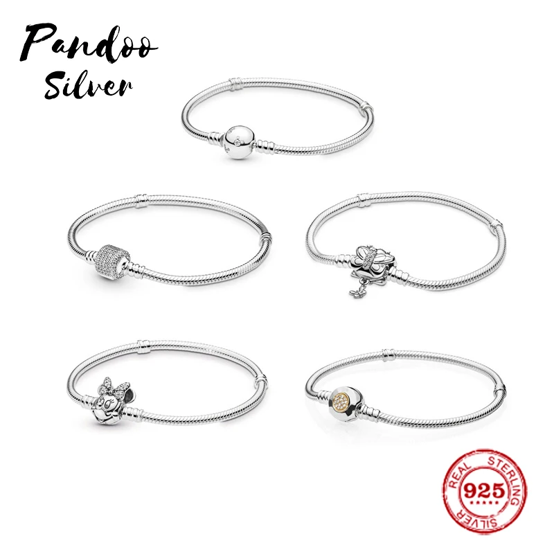 Мода Шарм серебро 925 копировальный браслет, регулируемый браслет с шармами цепи безопасности Сделай Сам браслет из бусин женский ювелирный подарок с логотипом
