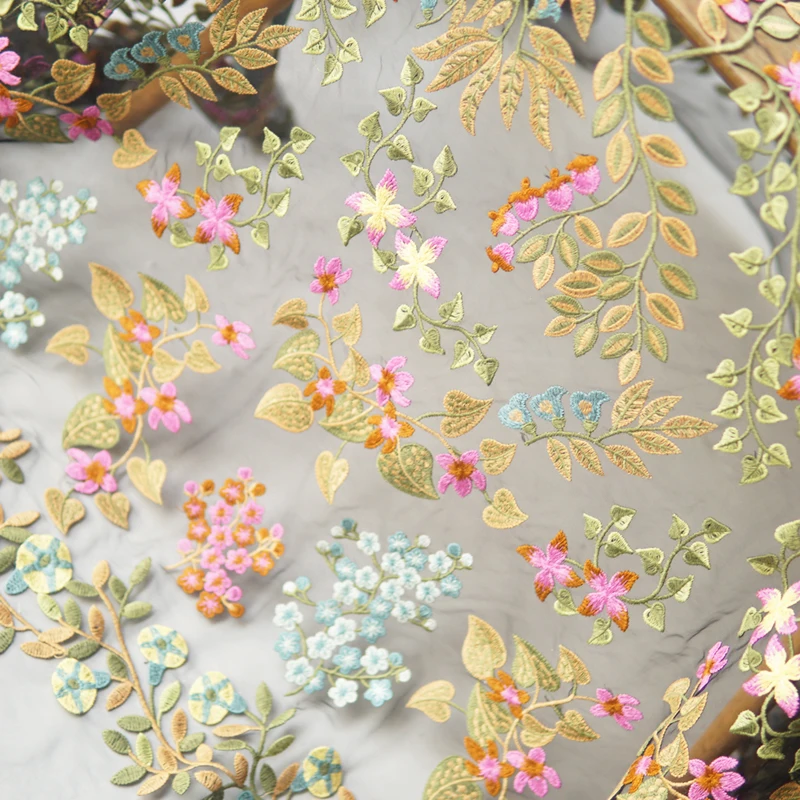 Высокое качество Мягкая Сетка кружево ткань вышитые vine tissu высокого класса одежды DIY лоскутное