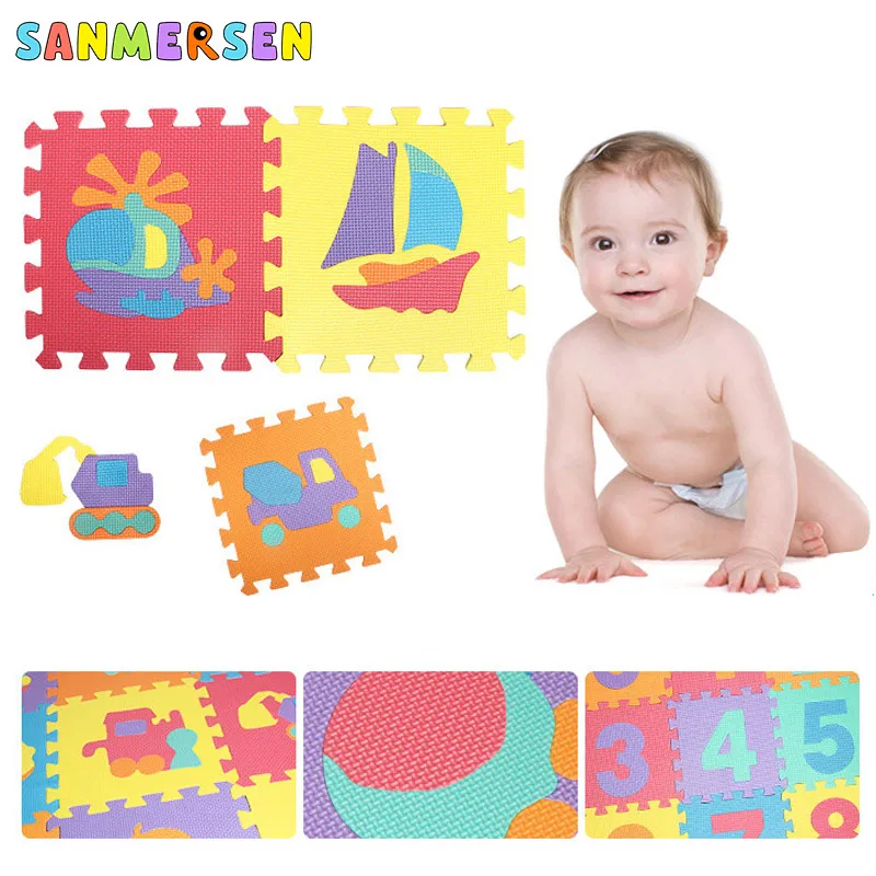 

10pcs Baby Play Mat EVA Foam Puzzle Fruit Animal Number Foam PadInterlocking Exercise Floor Mats for Kids Cognition Playmat Toys