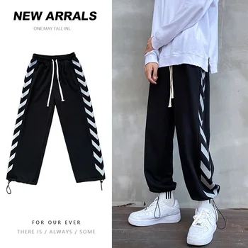 

L Autumn Sweatpants Large Size Loose Pants Cool Arrowhead Printing Ninth