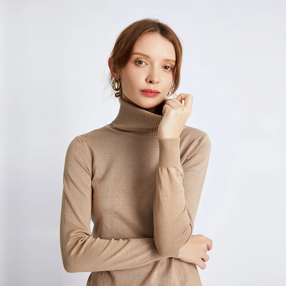 HLBCBG шикарный осенне-зимний толстый свитер пуловеры женские с длинным рукавом Повседневные теплые базовые водолазки свитера женские вязаные джемперы топ