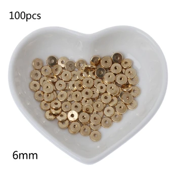 

100Pcs Metal Smooth Flat Spacer Disc Heishi Rondelle Beads Diy Jewelry Findings
