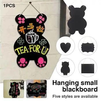 

Hanging Small Blackboard Portable Multifunctional Lanyard Double-Sided Restaurant Cafe Wooden Small Blackboard MDF