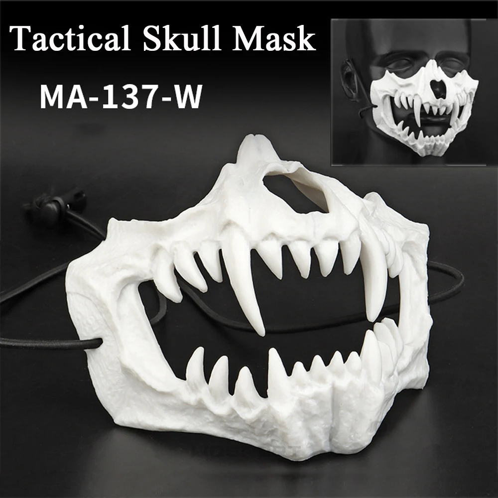 

Tactical Skull Mask Cosplay Game Horror Half Face Mask Halloween Masquerade Props Party Movie Equipment High Quality Mask