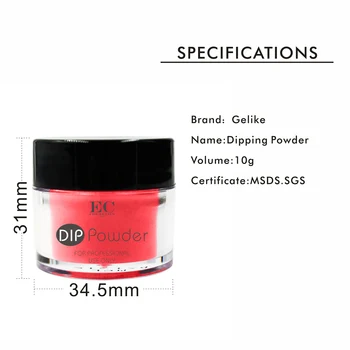 

10g Dip Powder Nail Gel Designer System Art Primer Starter Kit Lacquer Varnish Glitter Pigment Organic