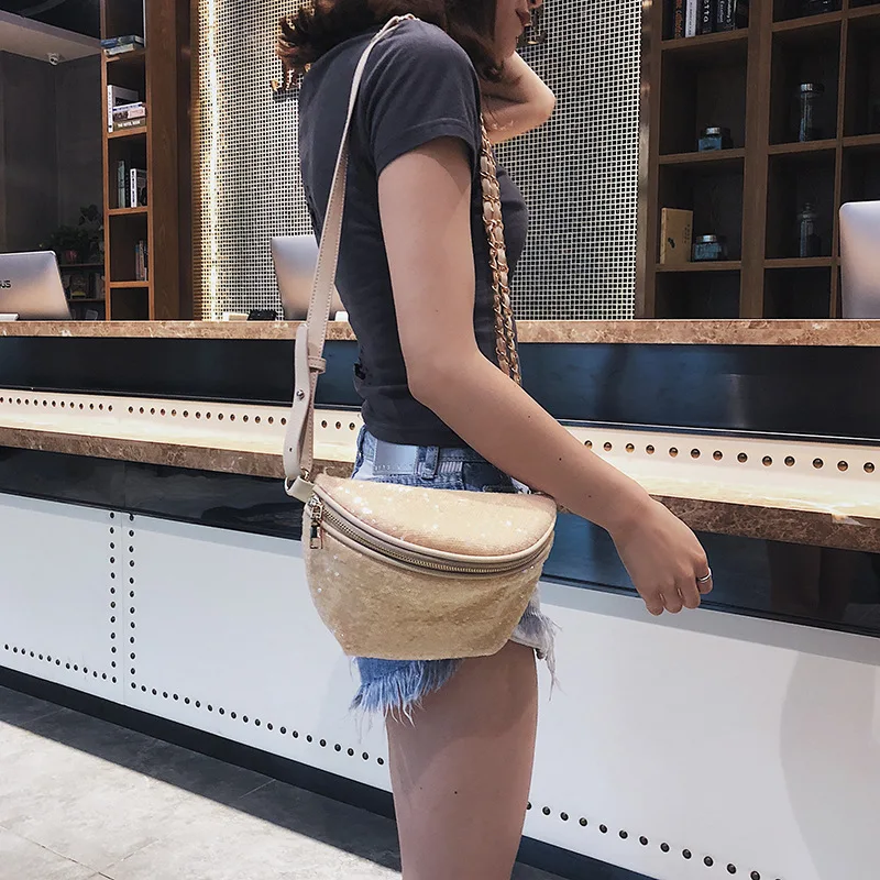 

INS Super Fire Mini Chain Chest Pack 2018 New Style Fashion Korean-style Versatile Cool Fashion GIRL'S Wallet Bag