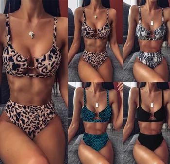 

Swimsuits 2020 Popular Swimsuits Foreign Trade Women's Seperated Swimwear Leopard Bikini New Swimsuits in Europe and America