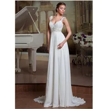 Пляжное свадебное платье-бохо vestido de noiva богемное свадебное платье с открытой спиной на тонких бретелях с v-образным вырезом Свадебные платья