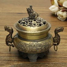 Прочная старинная для гостиной небольшой держатель Ремесло винтажный дизайн ладан горелка офис с крышкой цинковый сплав домашний Декор подарок