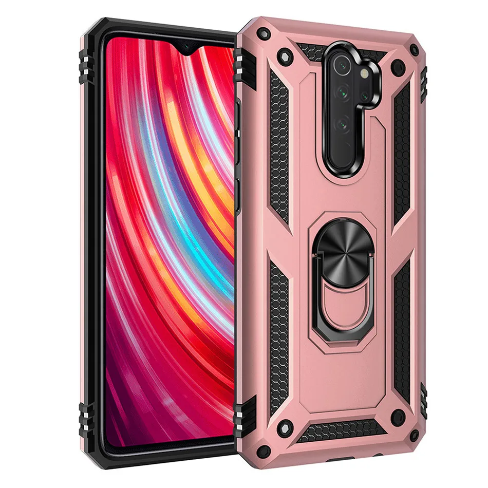 Противоударный защитный чехол для Redmi Note 8 7 pro, чехол для телефона Xiaomi Redmi 7 7A 9 9T CC9 CC9e K20 pro, силиконовый чехол с кольцом - Цвет: Rose gold
