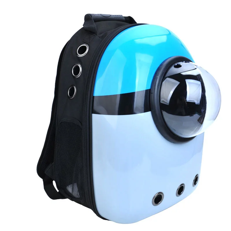 QQQPET Portable Pet Carrier Bag Outdoor Travel puppy cat bag Transparent Space Beautiful Breathable Pet Backpack Capsule - Цвет: The Smurfs