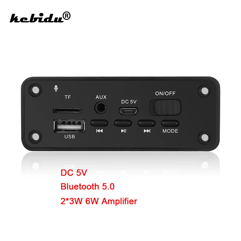 Kebidu автомобильные Хэндс фри Bluetooth 5 0 MP3 плеер декодер доска 2x3W Динамик