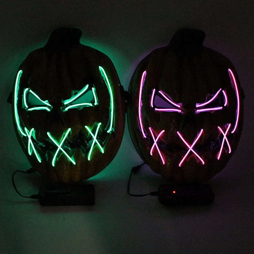 

Halloween LED Light Up Party Masks Christmas Mask The Purge Election Great Halloween Mask Festival Cosplay Supplies Glow In Dark