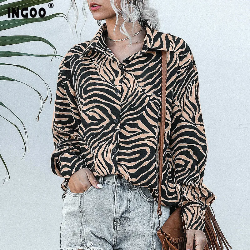 Женская блузка с леопардовым принтом длинным рукавом|Блузки| |