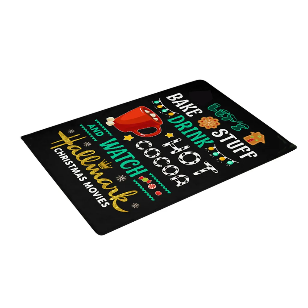 D Merry Christmas печать ковер 50x80 см Кухня дверной проем ванной коврик, напольный ковер Рождество Персонализированные двери коврик navidad - Цвет: D