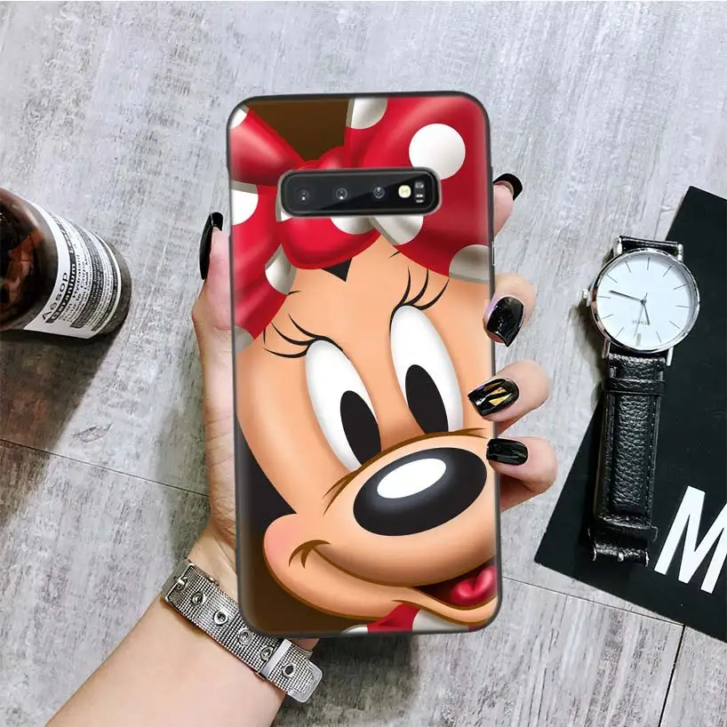 BA182-1 Черный чехол с Минни Маус для телефона samsung Galaxy S10+ Plus Lite Note 10 9 8 S9 S8 J4 J6+ Plus S7 S6 Edge Capa - Цвет: BA182-1