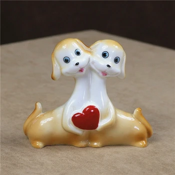 

SWEET PORCELAIN DOGGIE LOVERS FIGURINE HANDMADE CERAMICS ITEM DOG MINIATURE PUPPY NOVELTY DECOR TRINKET GIFT AND CRAFT ORNAMENT