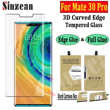

Sinzean 50pcs 3D Curved Full Covered Tempered Glass screen protector For Huawei Mate 30 Pro (edge glue & full glue available)