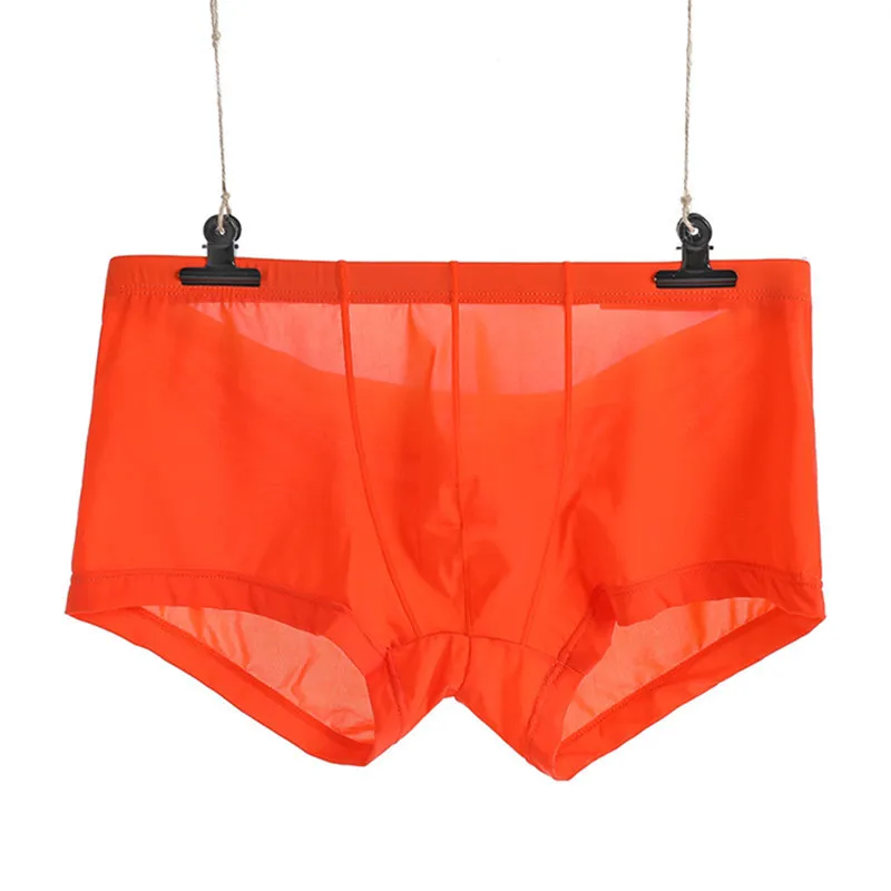 Men's Ice Silk Boxer Pants Breathable Panties Male Large Convex Pouch Ultra Thin Boxer Shorts Sexy Underwear For Men 4
