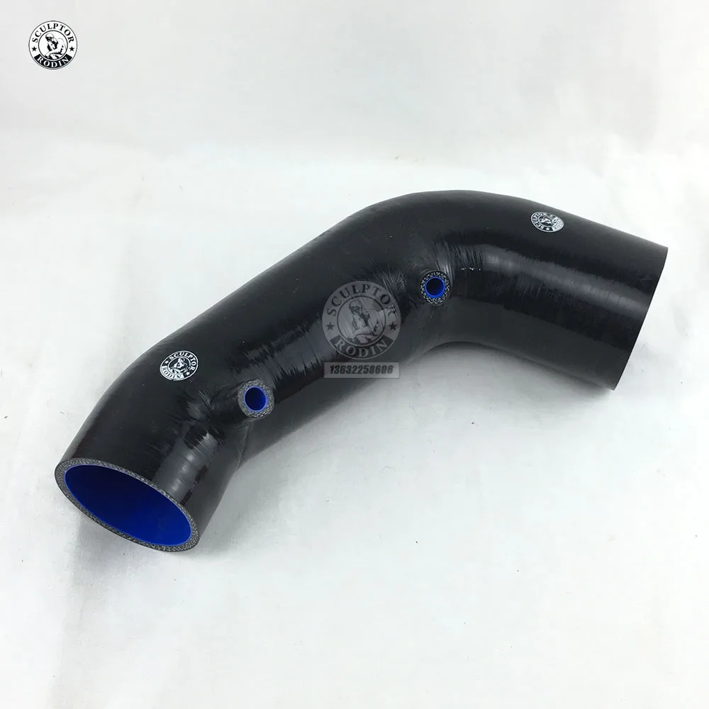 Черный SILICONE INDUCTION AIR HOSE For HONDA S2000 AP2 Intake Pipe(1PCS) red/blue/black - Цвет: Черный