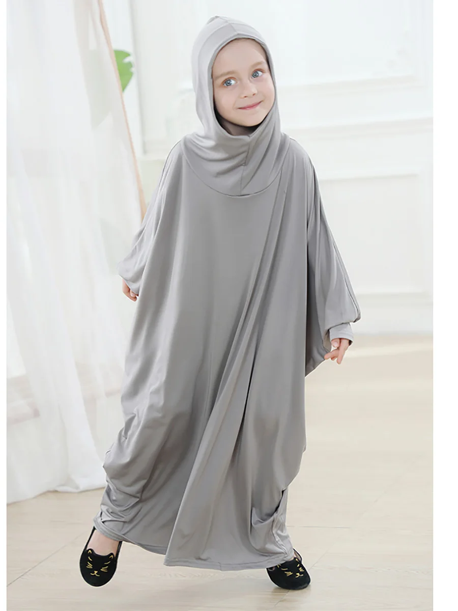 Abaya Modest Muslim Prayer Garment Dress Little Girls Muslim Kids ...