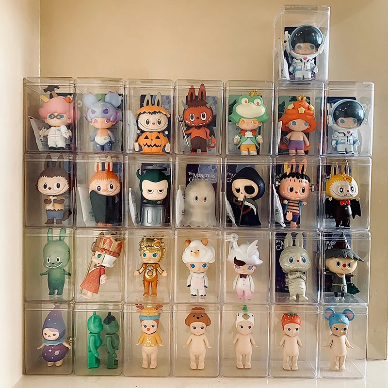 Toy Storage Box Anime Figure Rack Dustproof Transparent Plastic Single Display Cabinet Doll Organizer Gifts for Child and Friend