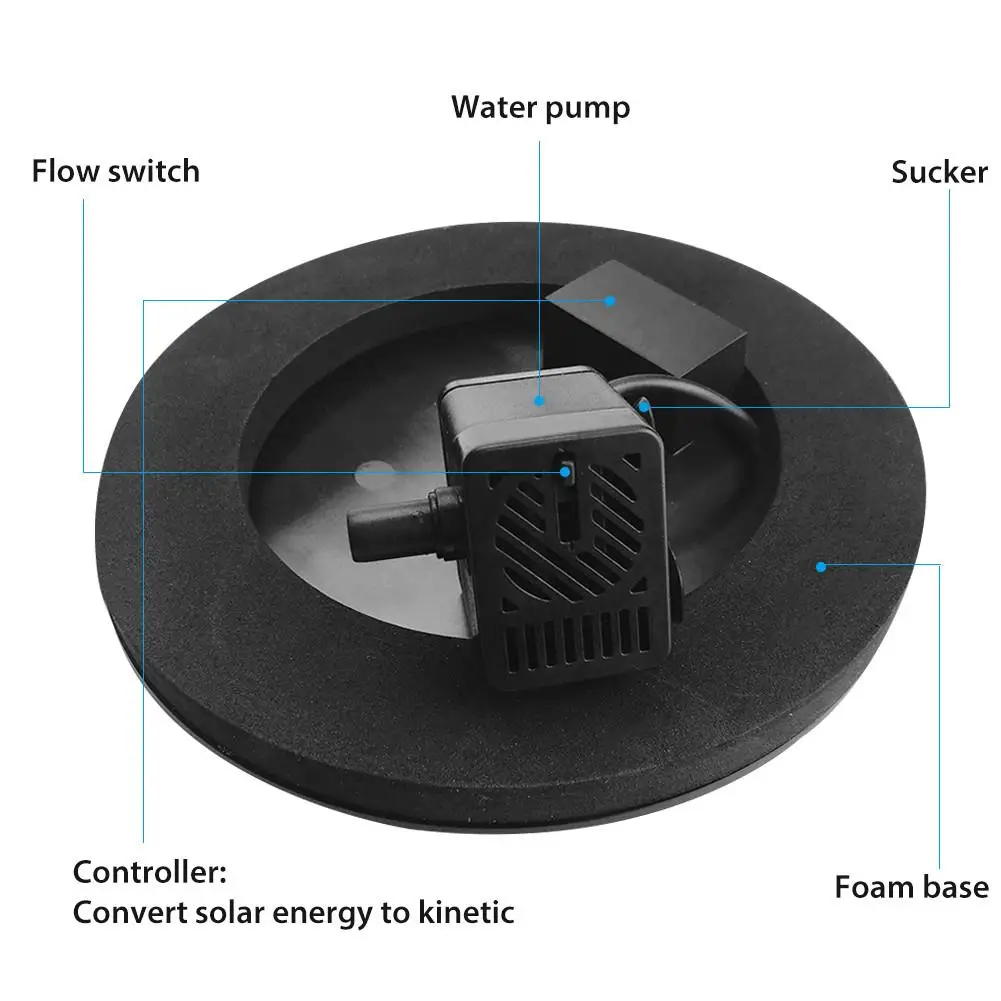 Солнечный фонтан с переключателем управления расходом воды 7 в/1 5 Вт