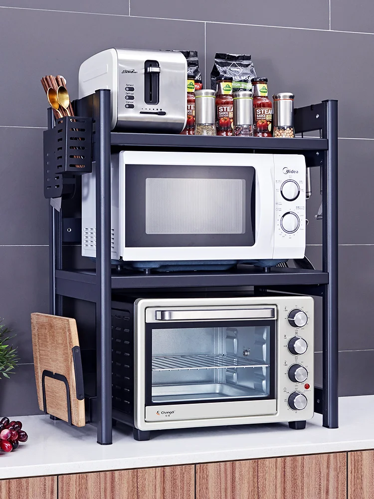 Kitchen racks, microwave oven racks, oven shelves, desktop countertops, household rice cookers, retractable double storage