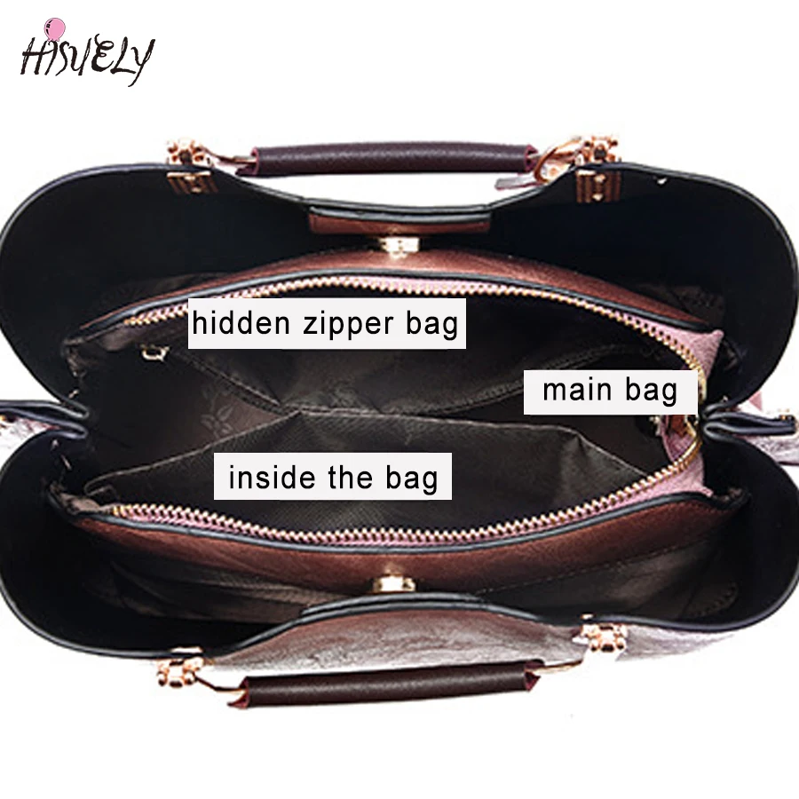 Hisuely Роскошные Качество Для женщин кожаная сумка Повседневное Tote Винтаж кисточкой женская сумка Блестками леди сумка Лидер продаж