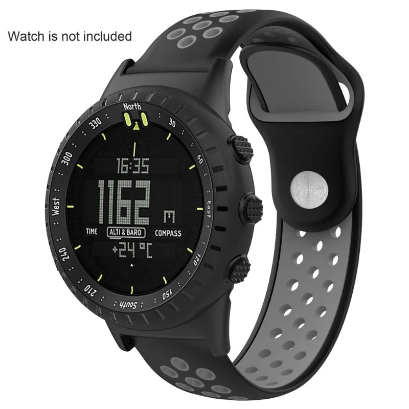 Силиконовый ремешок для часов Ремешок с инструментами для Suunto Core все черные спортивные часы E65A