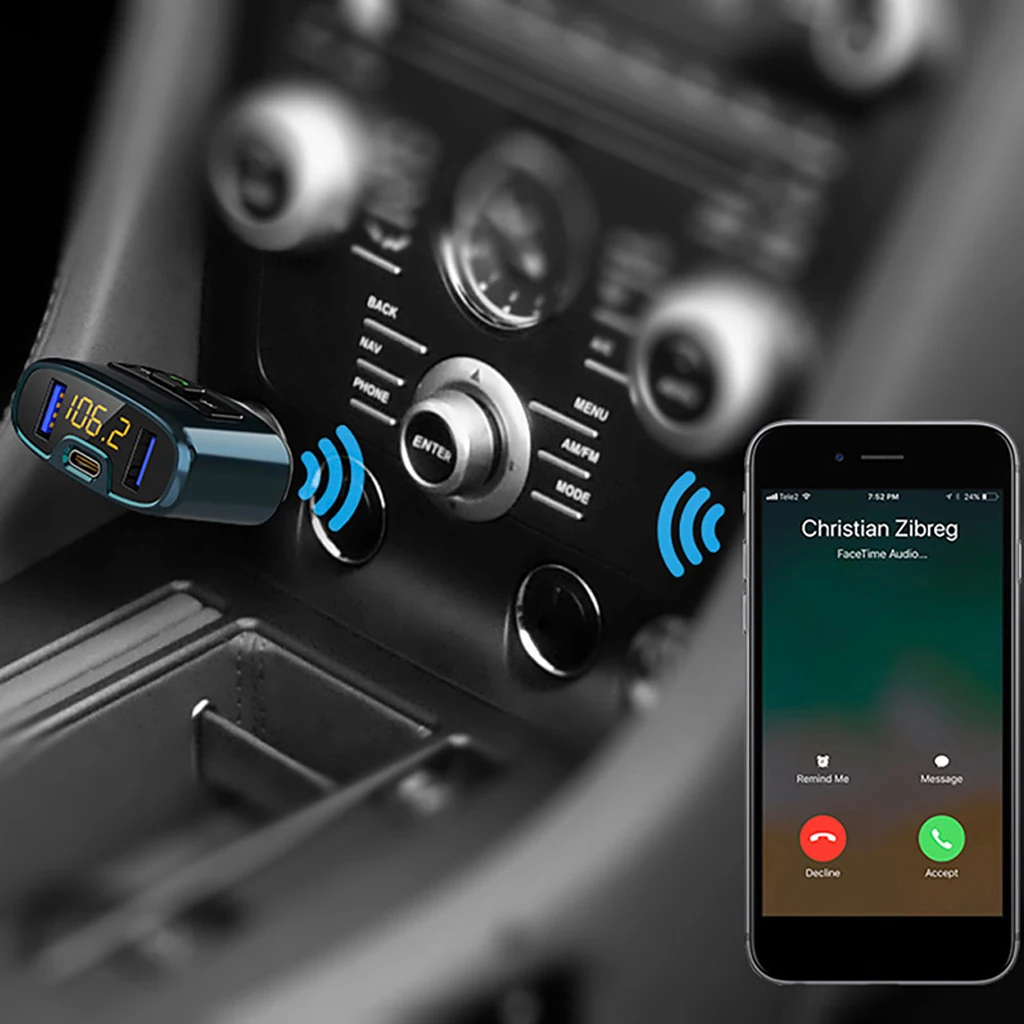 Автомобильный MP3-плеер беспроводной Bluetooth fm-передатчик модулятор HandsFree car Kit 5V 3A USB для телефона