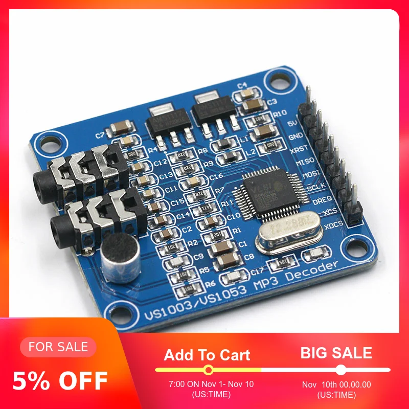 

VS1003B VS1053 MP3 Module Development Board Onboard recording Function Development Board