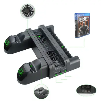 

Dual Controller Charging Station Stand Holder with Cooling Fan for PS4 Slim Pro