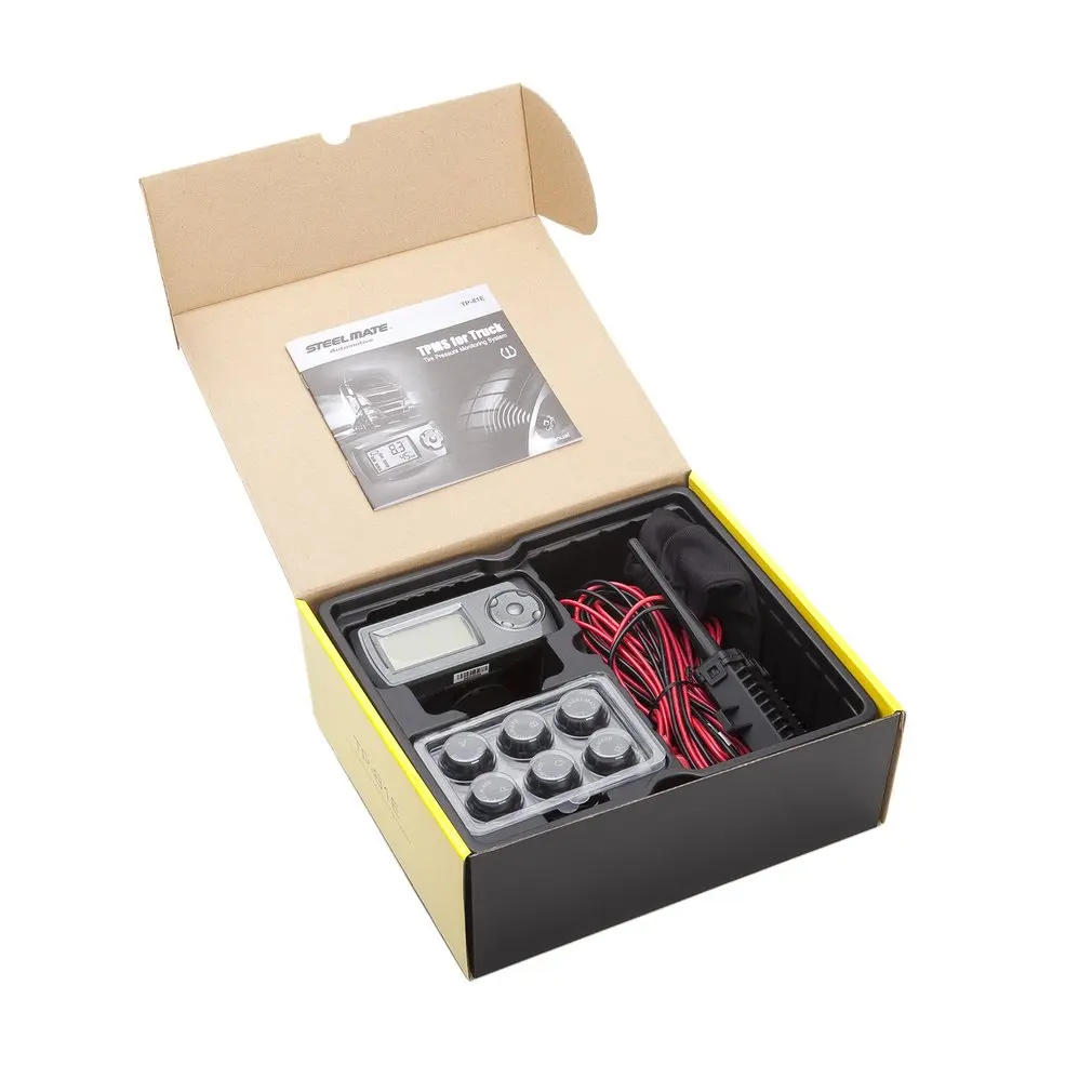 NewSTEEL MATE TP-81E 12~ 24V Грузовик система контроля давления в шинах внешний клапан-крышка Сенсор шин Давление монитор Системы с утечки Предупреждение