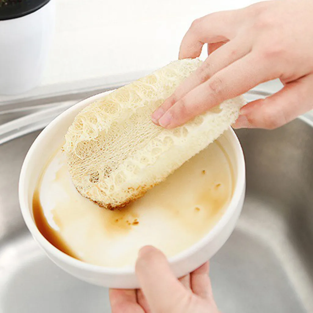Натуральная мочалка Luffa, щетка из сверхтонкого волокна для кухни, щетка для чистки, губка, скребок, чаша, горшок, для домашнего мытья