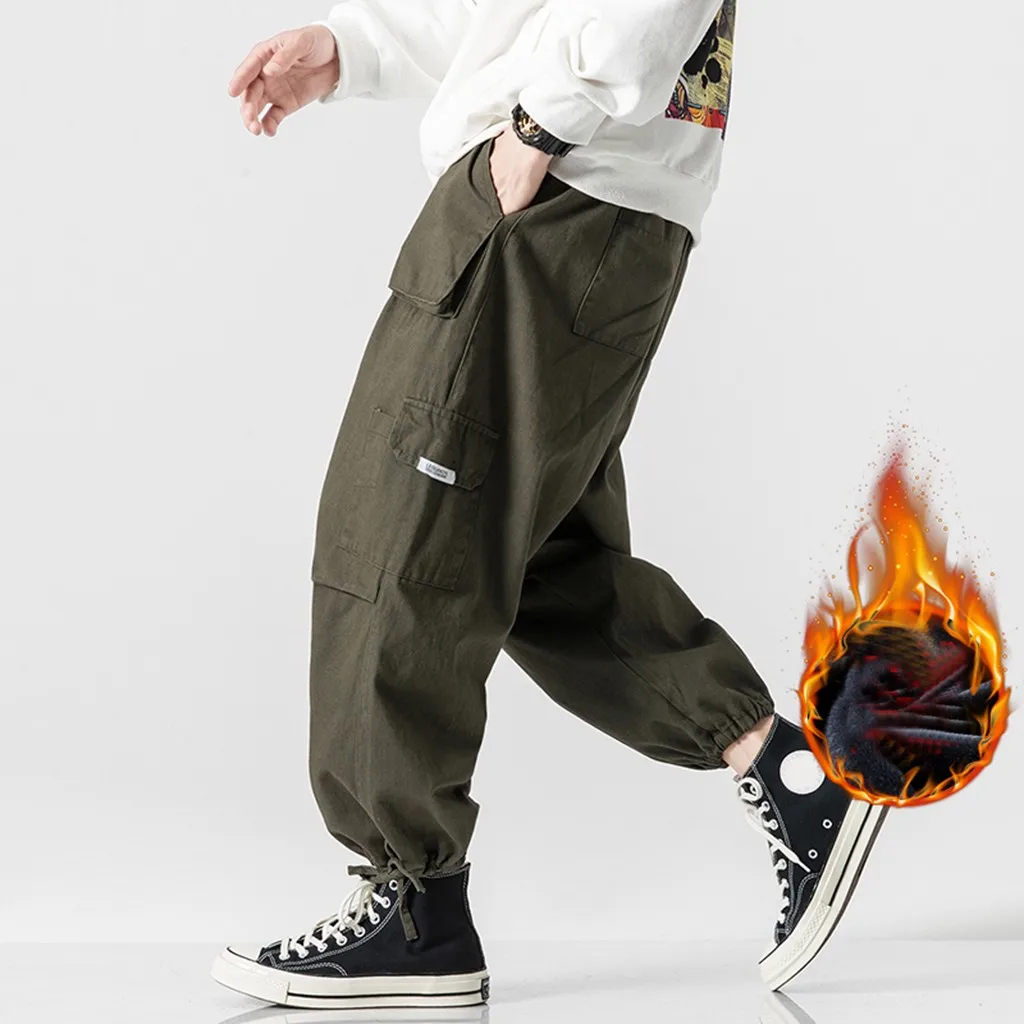 Pantalones hombre, Мужские штаны, плюшевая серия, одноцветные леггинсы, комбинезоны, большие удобные штаны, ropa hombre roupas masculina