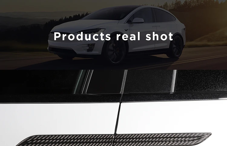 LUCKEASY дверная ручка Накладка для Tesla модель X- подлинное углеродное волокно автомобиля декоративные наклейки на дверь 4 шт./компл