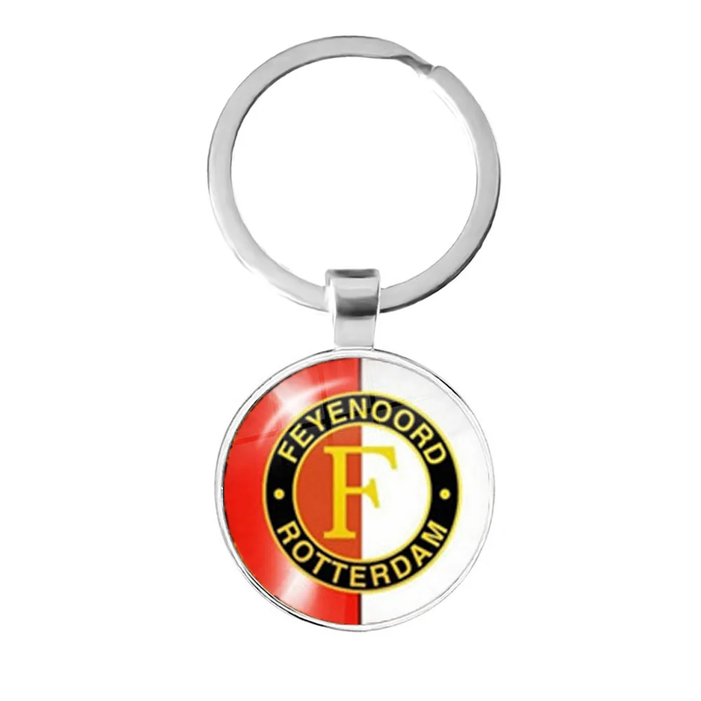 Feyenoord Роттердам 25 мм стеклянный кабошон брелок футбольные лиги логотип футбольный клуб брелоки брелок для женщин мужчин фанатов подарок - Цвет: 7