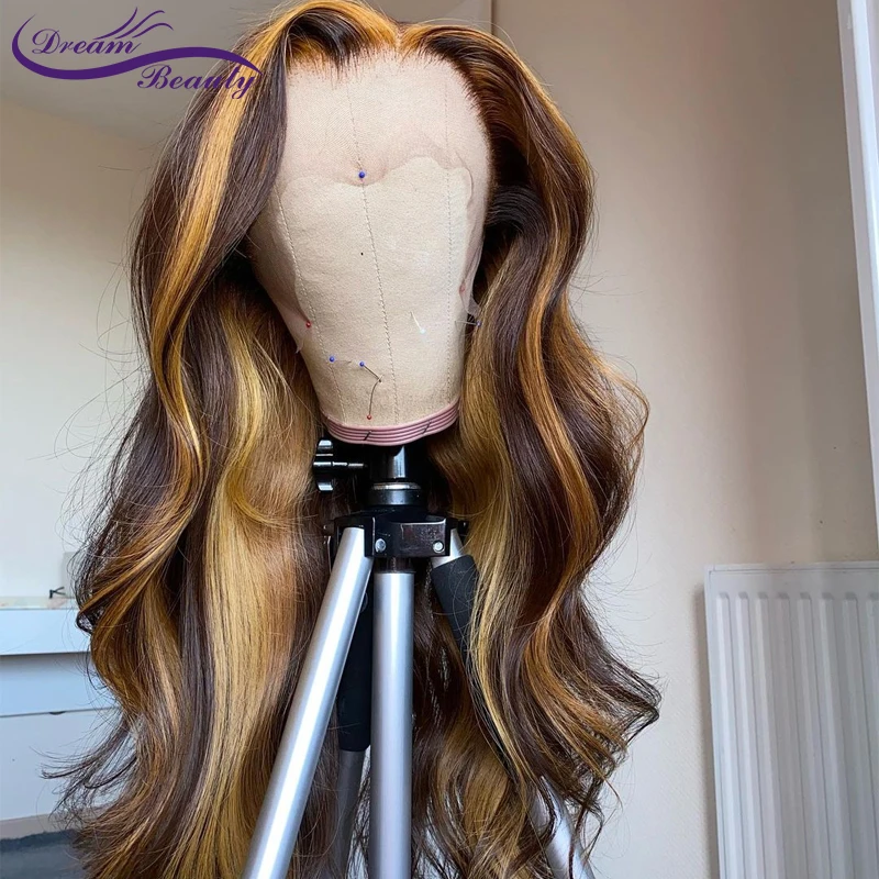 Pelucas de cabello humano 180% Remy brasileño, cabello humano ondulado prearrancado con cierre de encaje Frontal, 13x4