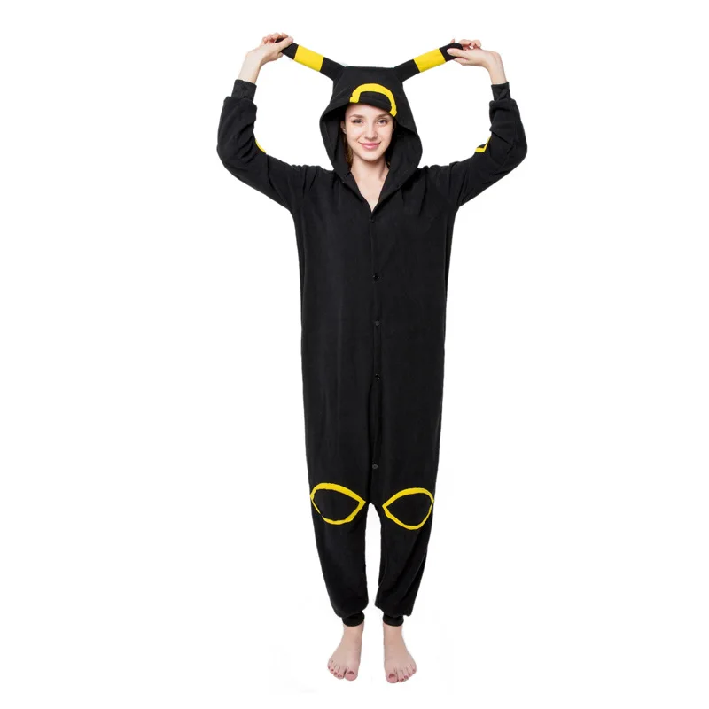 

Pokemon Umbreon Kigurumi Cosplay Costumes Men and women Hooded animal cartoon pajamas blue shark Onesies home lovers Jumpsuits