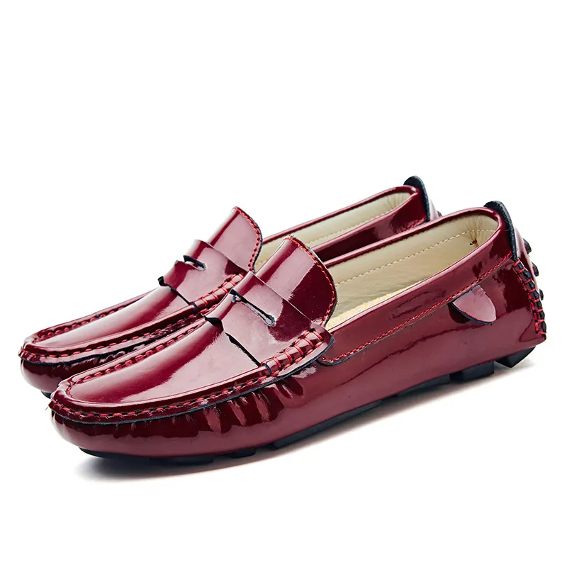 Мужская повседневная обувь больших размеров; Лоферы роскошного бренда; Дизайнерские мужские туфли-мокасины без застежки; Высококачественная итальянская обувь для вождения; PUTILER - Цвет: red loafers men