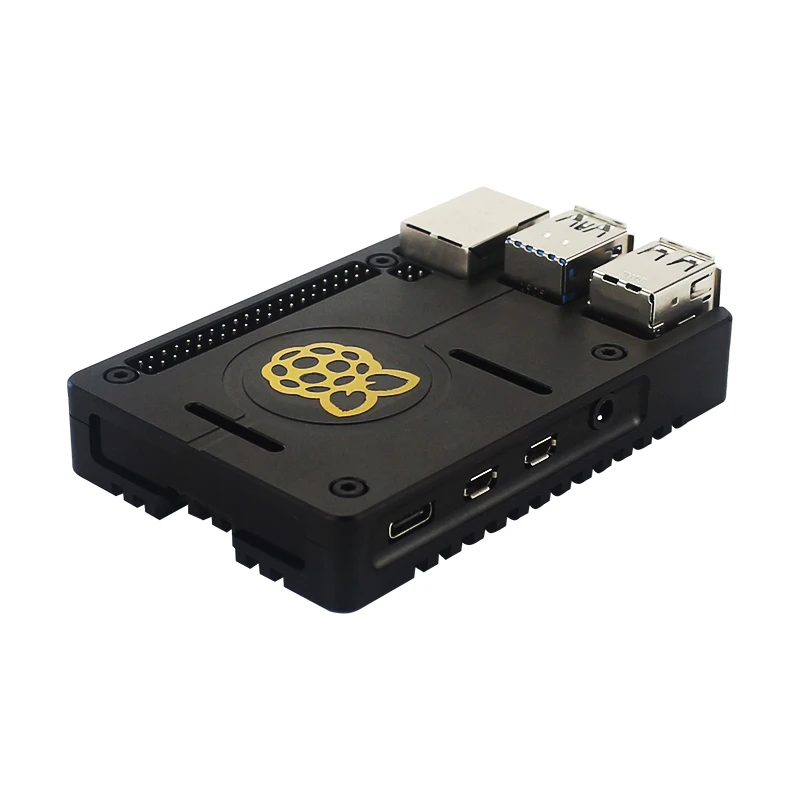 Raspberry Pi 4 Модель B корпус из алюминиевого сплава Черный Защитный металлический корпус с логотипом RPi для Raspberry Pi 4